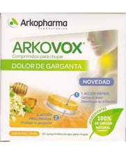 ARKOVOX DOLOR GARGANTA 20 COMPRIMIDOS SABOR MIEL-LIMÓN