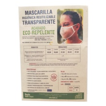 Mascarilla Higienica Reutilizable Transparente Niños Talla M Blanca 