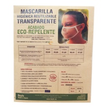 Mascarilla Higienica Reutilizable Transparente Niños Talla M Negra