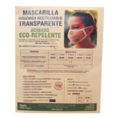 Mascarilla Higienica Reutilizable Transparente Niños Talla M Negra - __[GALLERYITEM]__