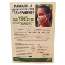Mascarilla Higiénica Reutilizable Transparente Talla L Blanca