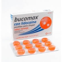 BUCOMAX CON LIDOCAÍNA, PASTILLAS PARA CHUPAR SABOR NARANJA