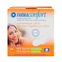 FarmaConfort Compresas Ultra Dia algodón ecológico 10 unidades 