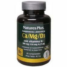 Nature's Plus Ca/Mg/D3 con Vitamina K2 30 Comprimidos