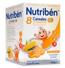 Nutriben 8 Cereales con Miel y Galletas María 600 g 