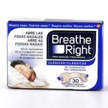 RHINOMER BY BREATHE RIGHT CLÁSICAS 30 TIRAS NASALES PEQ/MED 