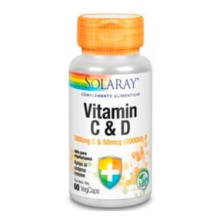 Solaray Vitamina C & D 60 Cápsulas Vegetales